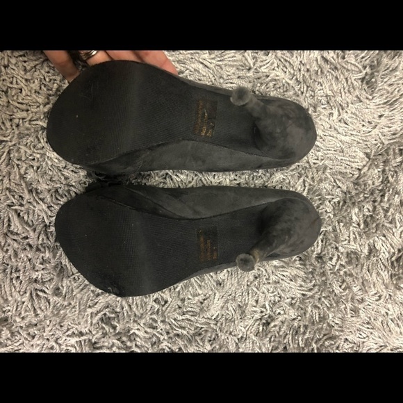 Charming Charlie Black Peep-Toe Heels - Picture 2 of 6